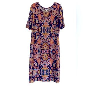 Lularoe Carly Festival Print Dress Size 2 XL